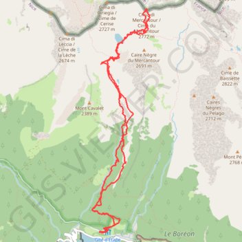 Trace GPS Cime du Mercantour, itinéraire, parcours
