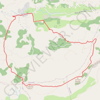 Trace GPS Haut Montet depuis Caussols, itinéraire, parcours