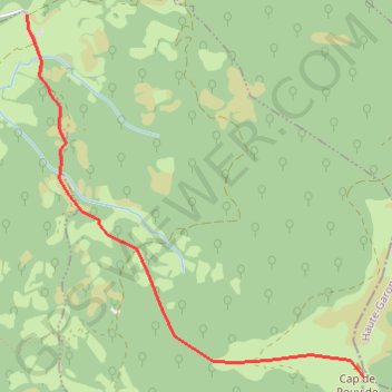 Trace GPS Cap de Pouy de Hourmigué depuis l'aire de pique-nique d'Esbareich, itinéraire, parcours