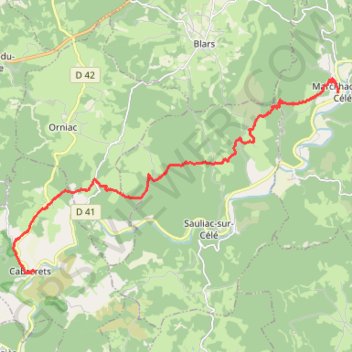Trace GPS Marcilhac-sur-Célé - Cabreret - Chemin de Saint-Jacques-de-Compostelle, itinéraire, parcours