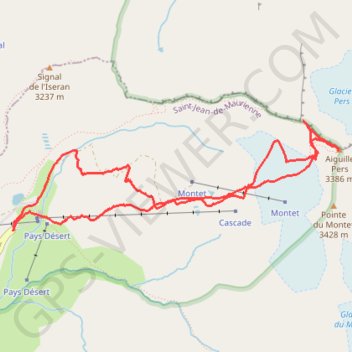 Trace GPS Aiguille Pers, itinéraire, parcours