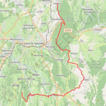 Trace GPS De Geruge à Lavigny via le Retour de la Chasse, itinéraire, parcours