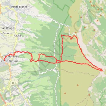 Trace GPS trois bassinoise 43km-16629743, itinéraire, parcours