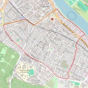 Trace GPS Circuit « Les quartiers » - Vernon, itinéraire, parcours