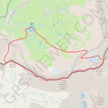 Trace GPS Pic de la Munia par le col Paget-Chapelle et la Canau, itinéraire, parcours