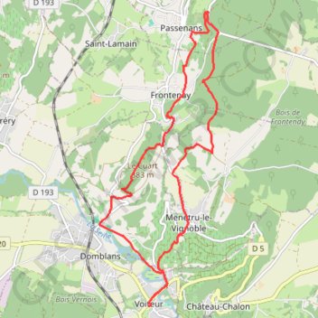 Trace GPS Entre Lacs et Vignobles - Les Châteaux, itinéraire, parcours