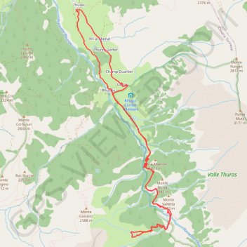 Trace GPS Thures Val de Thures Ruilles Thuras Val Clausis, itinéraire, parcours