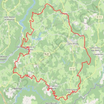 Trace GPS Tour de la Xaintrie Blanche (Corrèze), itinéraire, parcours