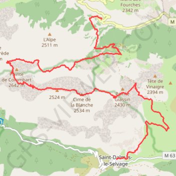 Trace GPS GR5 Bouséiyas à Saint Dalmas le Selvage, itinéraire, parcours