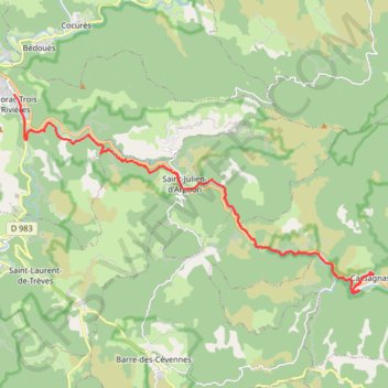 Trace GPS Florac / Les hermès (Cassagnas) 20.1kms, itinéraire, parcours