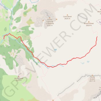 Trace GPS Mont Ponset, itinéraire, parcours