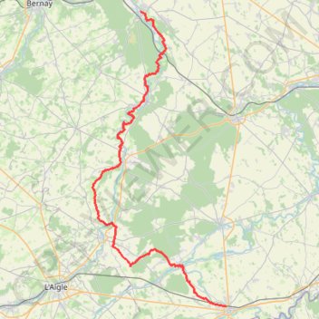 Trace GPS Beaumont-le-Roger - Verneuil-sur-Avre, itinéraire, parcours