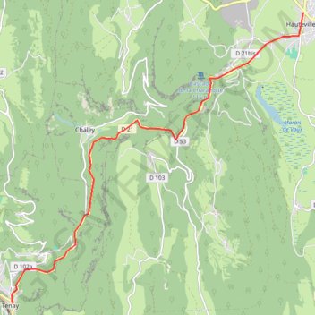Trace GPS Hauteville-Tenay, itinéraire, parcours