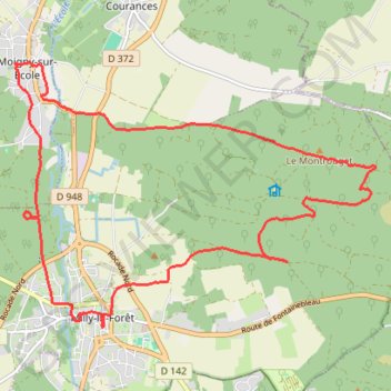 Trace GPS Moigny sur École, itinéraire, parcours