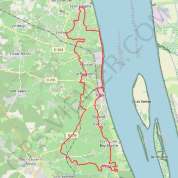 Trace GPS Marathon du Medoc 2011, itinéraire, parcours