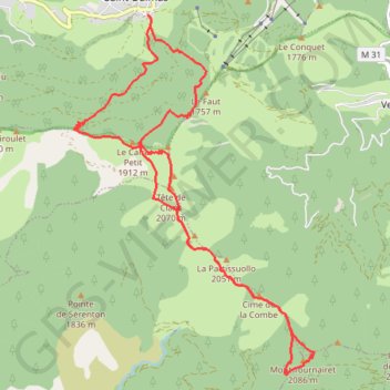 Trace GPS Saint DALMAS MONT TOURNAIRET, itinéraire, parcours