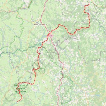 Trace GPS Saint georges d'aurac - Saint chély d'Aubrac, itinéraire, parcours