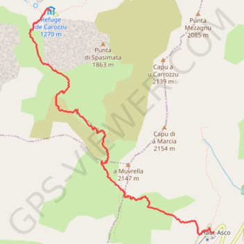 Trace GPS GR® 20 Etape 3 : Carozzu - Ascu Stagnu, itinéraire, parcours