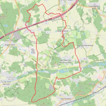 Trace GPS Autour de Saint-Maurice-Montcouronne - Vaugrigneuse, itinéraire, parcours