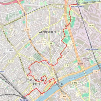 Trace GPS Le vieil Asnières et la coulée verte de Genevilliers, itinéraire, parcours