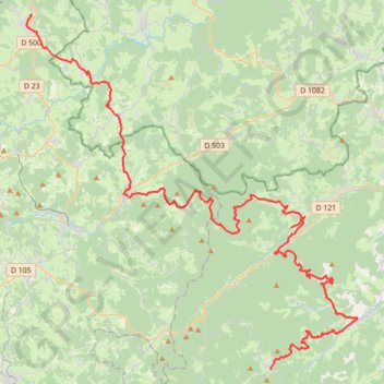 Trace GPS Etape 1 - St Just - Lalouvesc --opentraveller.net--, itinéraire, parcours