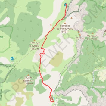 Trace GPS Chaumailloux-Cabane des aiguillettes, par Peyre Rouge, itinéraire, parcours
