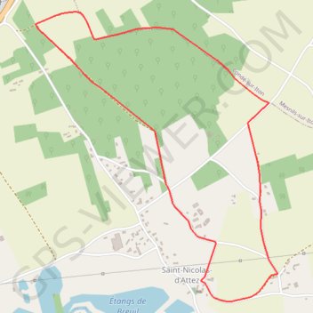 Trace GPS Balade de Saint-Nicolas - Saint-Nicolas-d'Attez, itinéraire, parcours