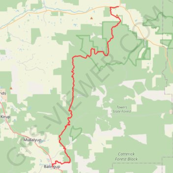 Trace GPS Bibbulmun Track: Mumballup - Balingup, itinéraire, parcours