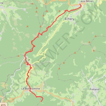 Trace GPS Traversée des Vosges - De Sainte-Marie-aux-Mines à le Devin, itinéraire, parcours