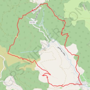 Trace GPS Les corniches du Lauroux, itinéraire, parcours