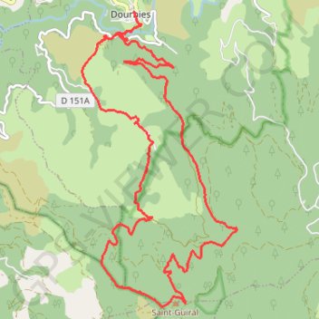 Trace GPS Saint-Guiral - Dourbies, itinéraire, parcours