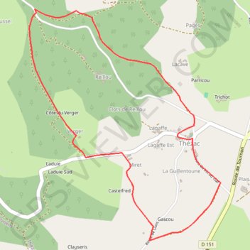 Trace GPS Thézac, balade dans les coteaux du Quercy - Pays de la vallée du Lot, itinéraire, parcours