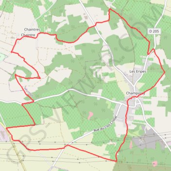 Trace GPS Chaintre Champigny, itinéraire, parcours
