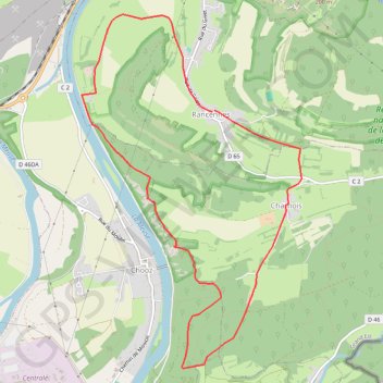 Trace GPS De Rancennes à Charnois par les Rochers du Petit Chooz, itinéraire, parcours