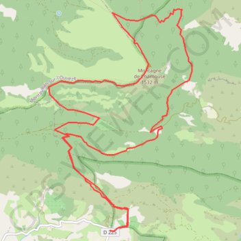 Trace GPS Montagne de Chamouse versant EST, itinéraire, parcours