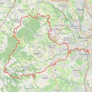 Trace GPS Raid Monts du Lyonnais - Francheville, itinéraire, parcours