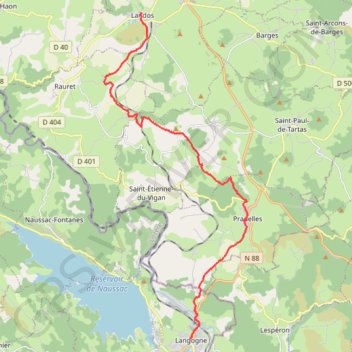 Trace GPS [Itinéraire] Etape GR70 Landos - Langogne, itinéraire, parcours