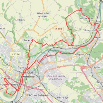 Trace GPS Cergy - Butry, itinéraire, parcours
