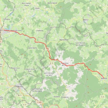 Trace GPS De Monsols à la Clayette, itinéraire, parcours