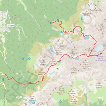Trace GPS Rando Croix de Belledonne, itinéraire, parcours