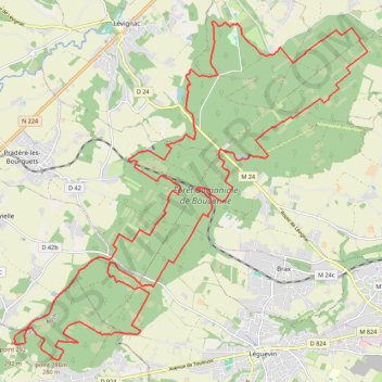 Trace GPS Grand Tour de la forêt de Bouconne, itinéraire, parcours
