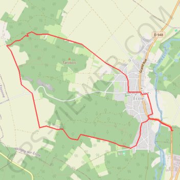 Trace GPS Moigny-sur-École, itinéraire, parcours