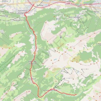 Trace GPS Le Bouchet - Saint Pierre en Faucigny, itinéraire, parcours