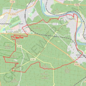 Trace GPS Rando fontainebleau, itinéraire, parcours
