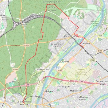 Trace GPS De Sartrouville à Saint Germain en Laye, itinéraire, parcours