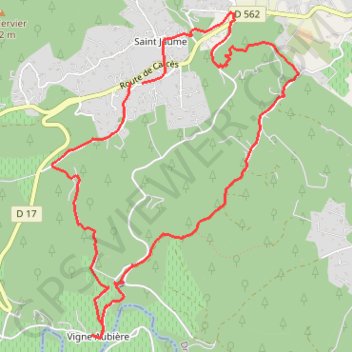 Trace GPS Saint Jaume à Vigneaubière, itinéraire, parcours