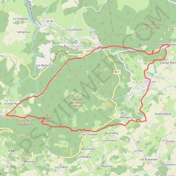 Trace GPS Le Crêt de Quatregrain, itinéraire, parcours