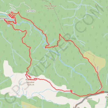 Trace GPS Montalba - Roc Saint-Sauveur - Roc de France, itinéraire, parcours
