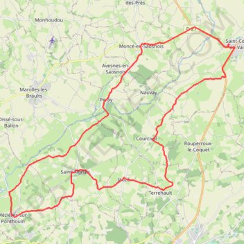 Trace GPS De Saint-Cosme-en-Vairais à Mézières-sur-Ponthouin, itinéraire, parcours