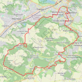 Trace GPS Saint-Quentin-Vaux de Cernay - Chevreuse, itinéraire, parcours